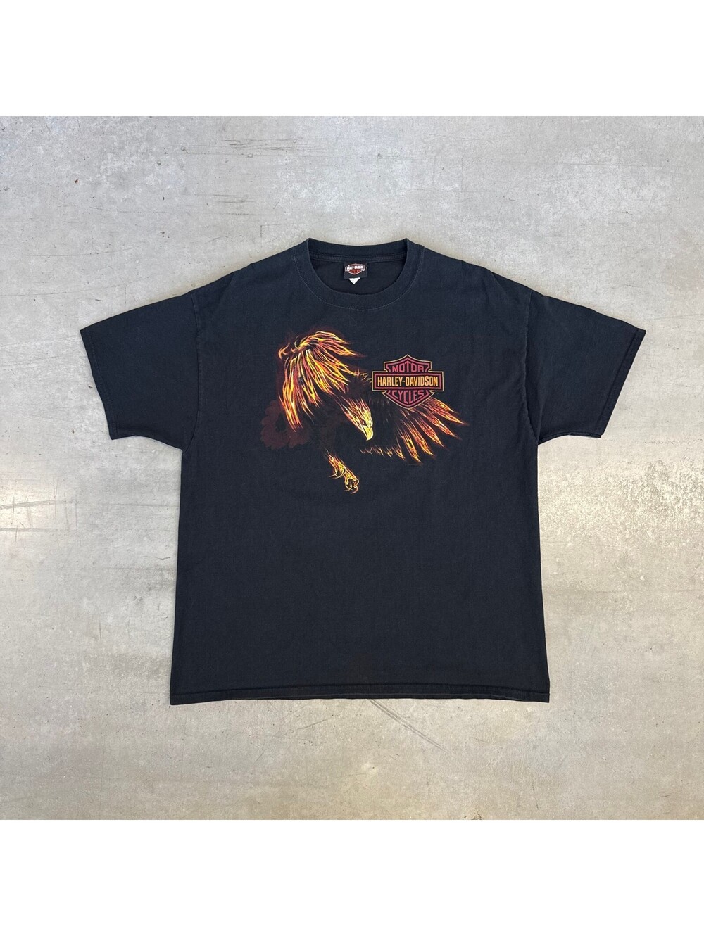Vintage 2000s Harley Davison Flaming Eagle Las Vegas Graphic T-Shirt Extra Large